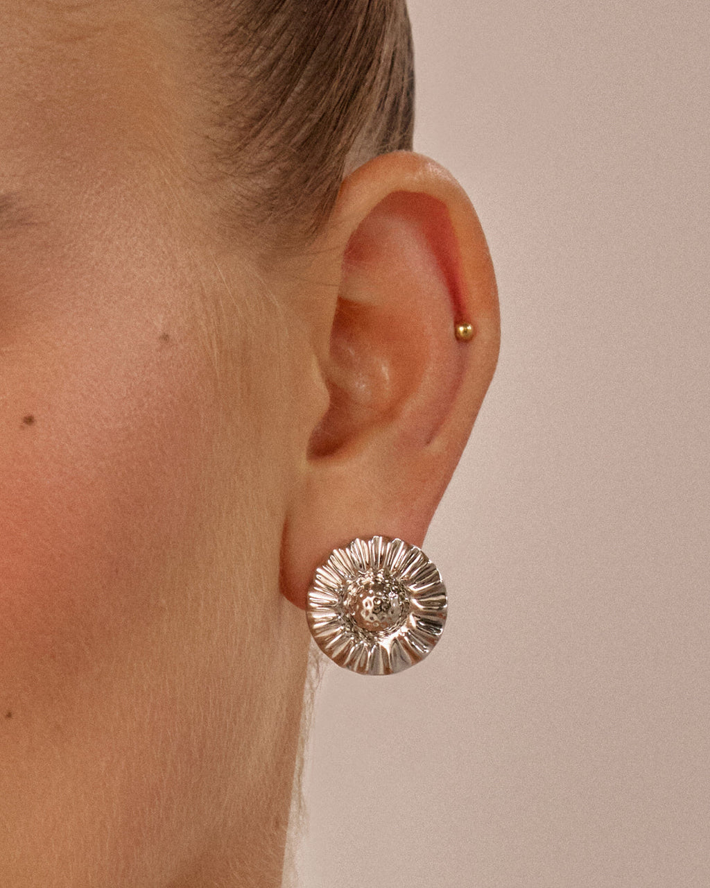 Sunflower Studs — another angle