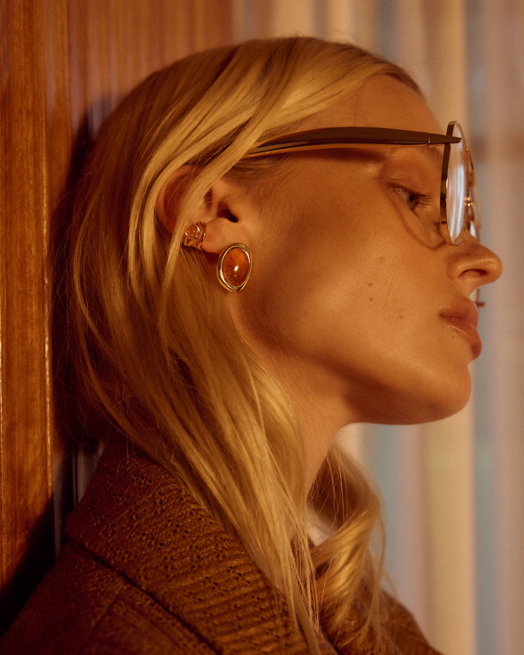 Amber Honey Resin Studs - Earrings — alternate view 2