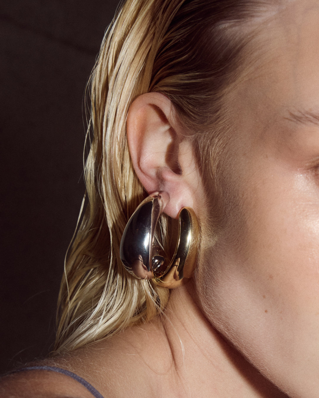 Chrome Orb Hoops — another angle