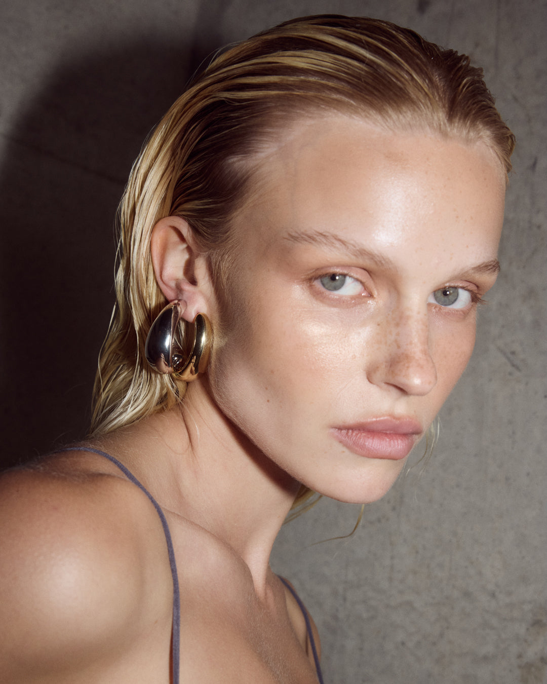Chrome Orb Hoops — detail view