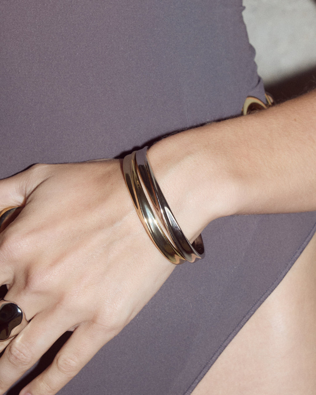 Mercury Disc Bangle — detail view