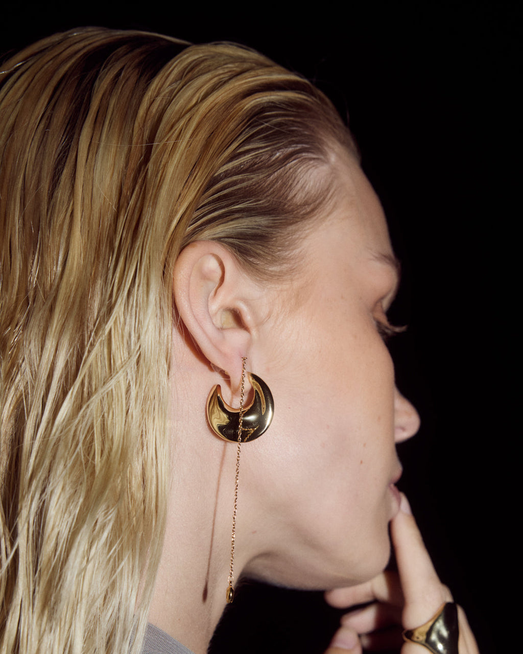Mercury Disc Hoops — detail view