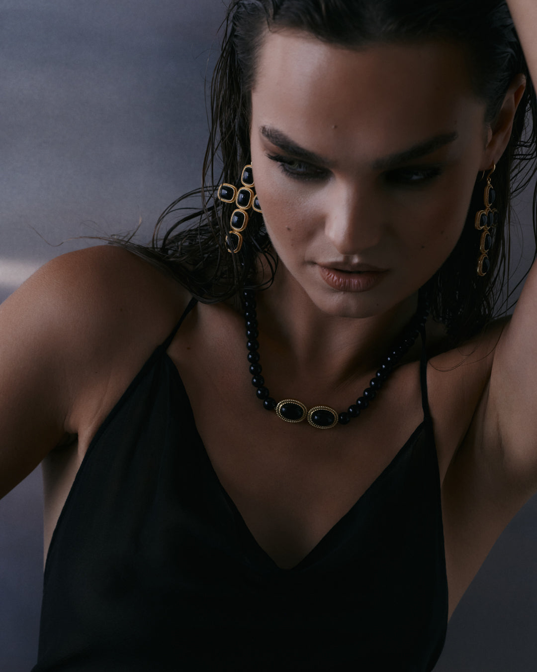 Midnight Mesa Cross Earrings - Silver — detail view
