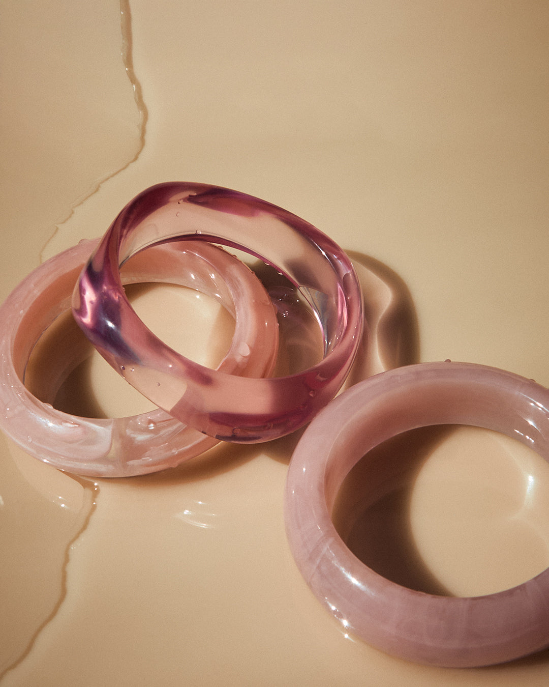 Formentera Bangle Set - Pink — another angle