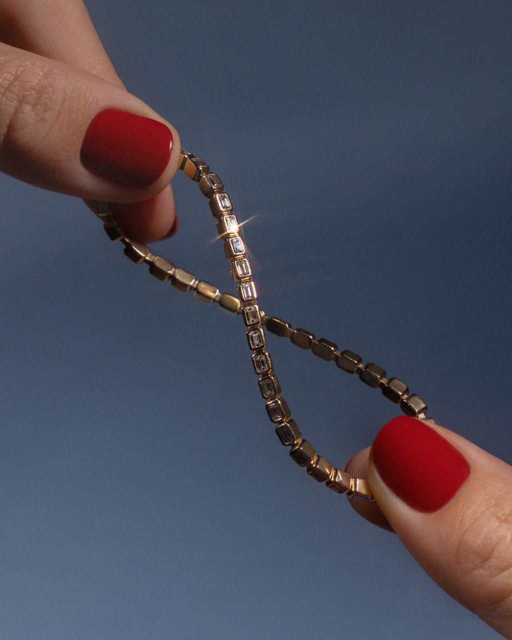 24/7 Flex Tennis Bracelet - Emerald Cut — another angle