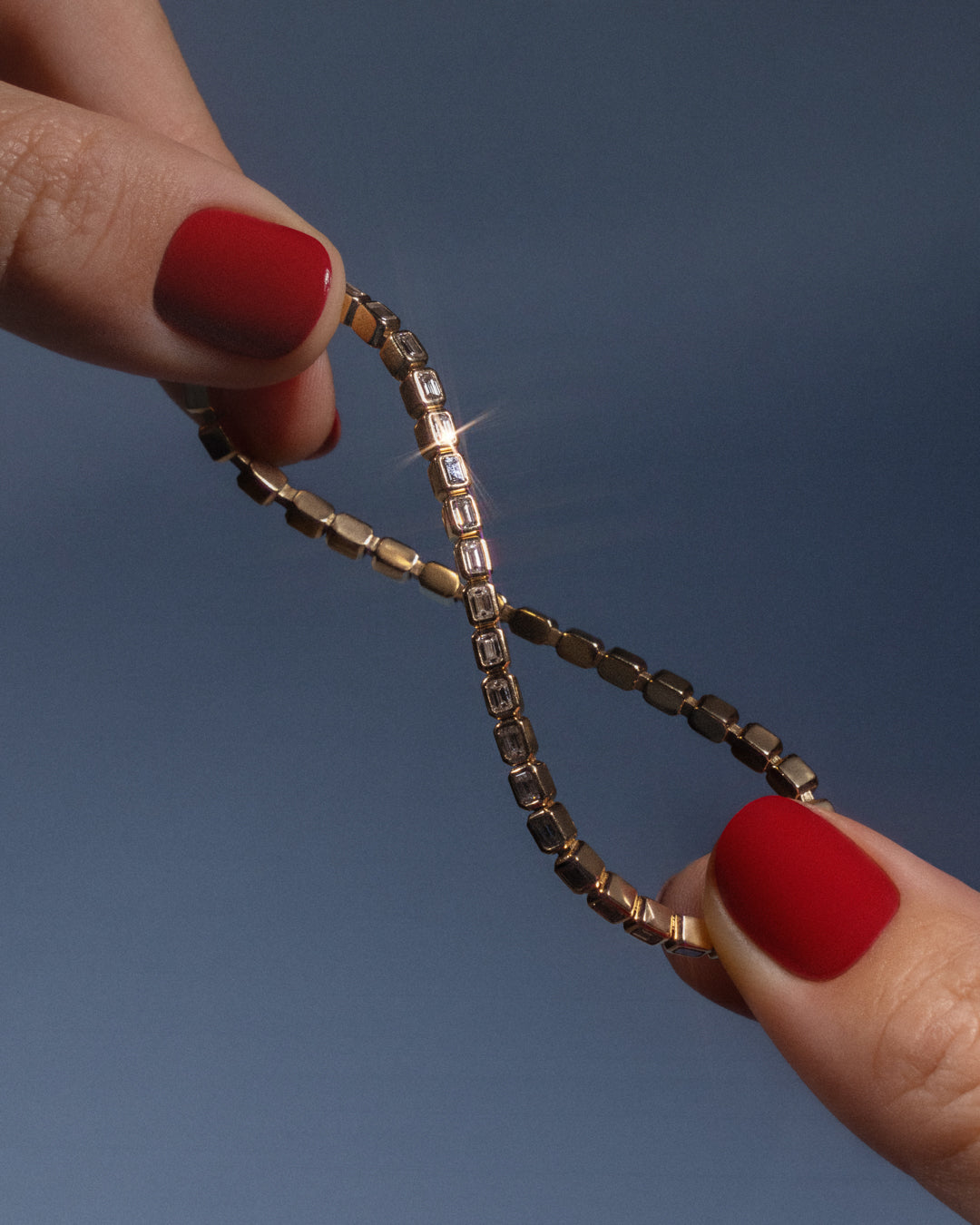 24/7 Flex Tennis Bracelet - Emerald Cut — another angle