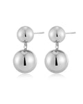 Double Ball Earrings - Silver