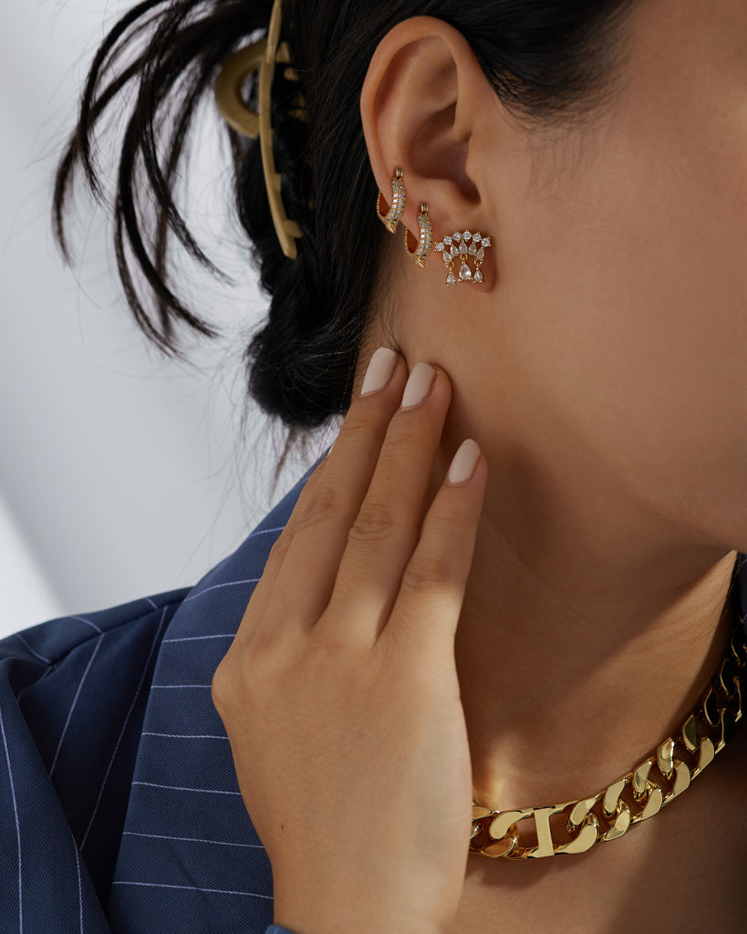 Colette Shaker Studs - Gold - Earrings — another angle