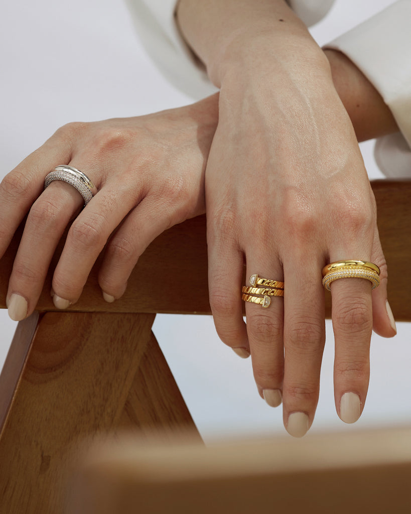 Double Amalfi Ring - Silver — detail view