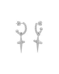 Mini Cross Hoops - Silver