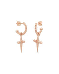 Mini Cross Hoops - Rose Gold