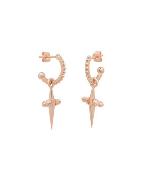 Mini Cross Hoops - Rose Gold
