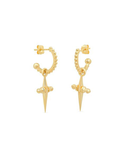 Mini Cross Hoops - Gold
