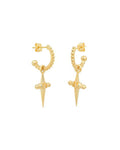 Mini Cross Hoops - Gold