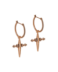 Cross Hoops - Rose Gold