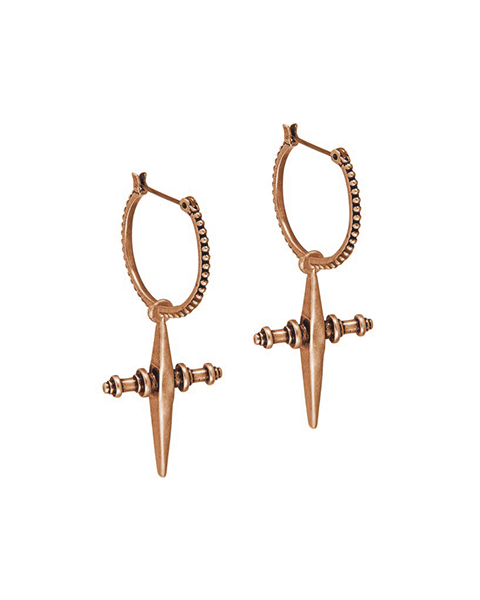 Cross Hoops - Rose Gold