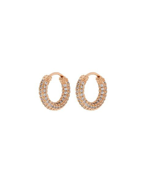 Pavé Amalfi Huggies - Rose Gold - Earrings