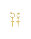 Pavé Mini Cross Hoops - Gold