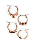 Full Bloom Hoop Earring Set - Rose Gold