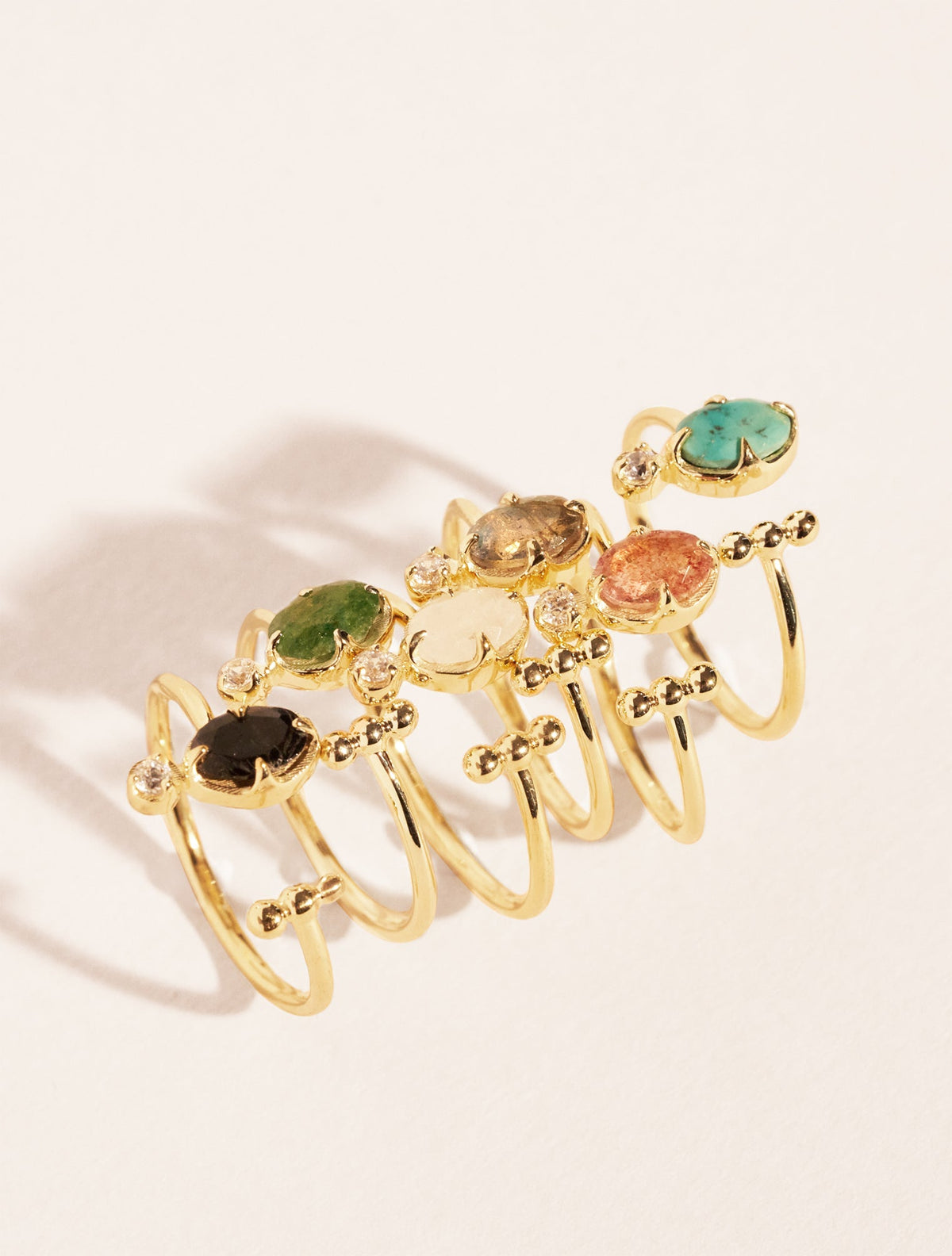 Mani Ring - Aventurine - another angle
