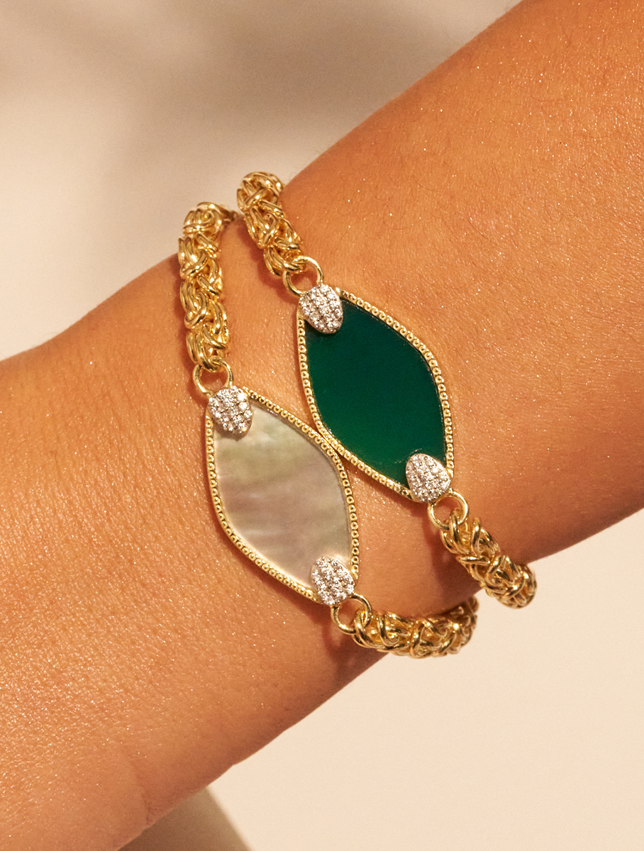 Mayan Bracelet - Green Onyx - alternate view
