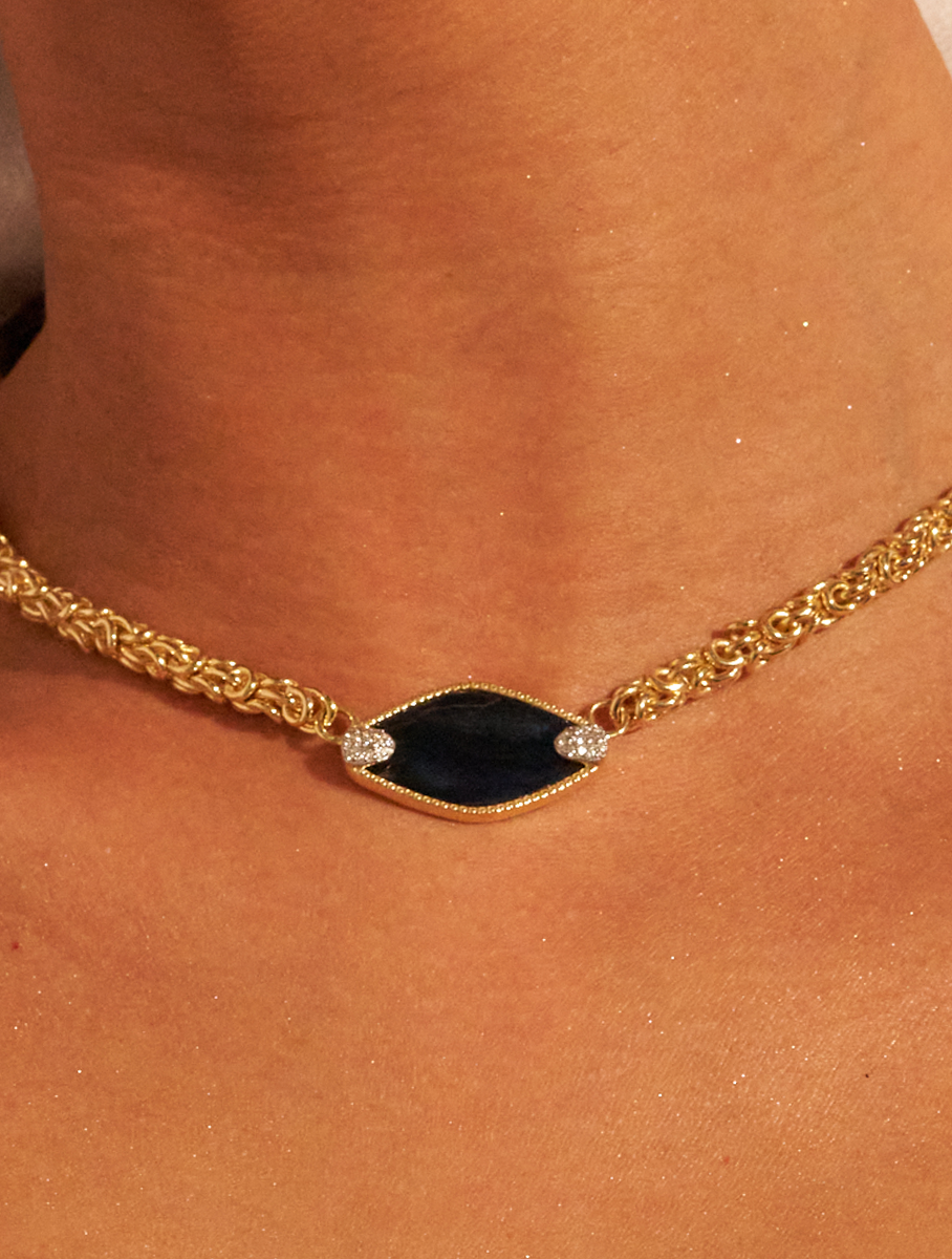 Mayan Necklace - Textured Onyx - alternate view