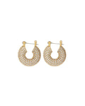 Pave Mini Donut Hoops- Gold