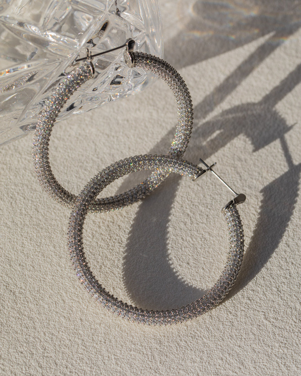 Pave Amalfi Hoops- Silver — detail view