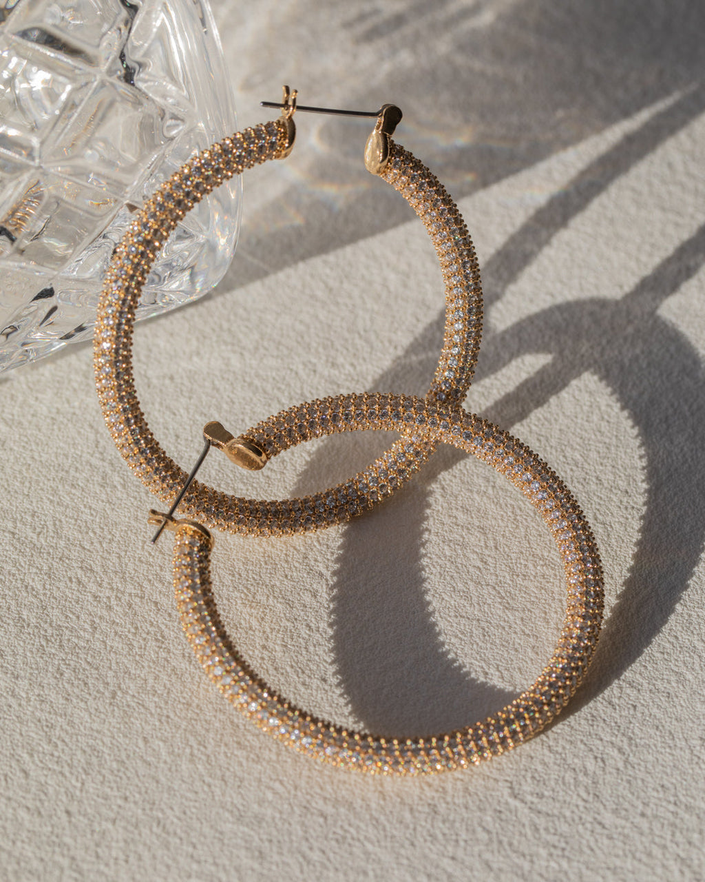 Pave Amalfi Hoops- Gold — alternate view