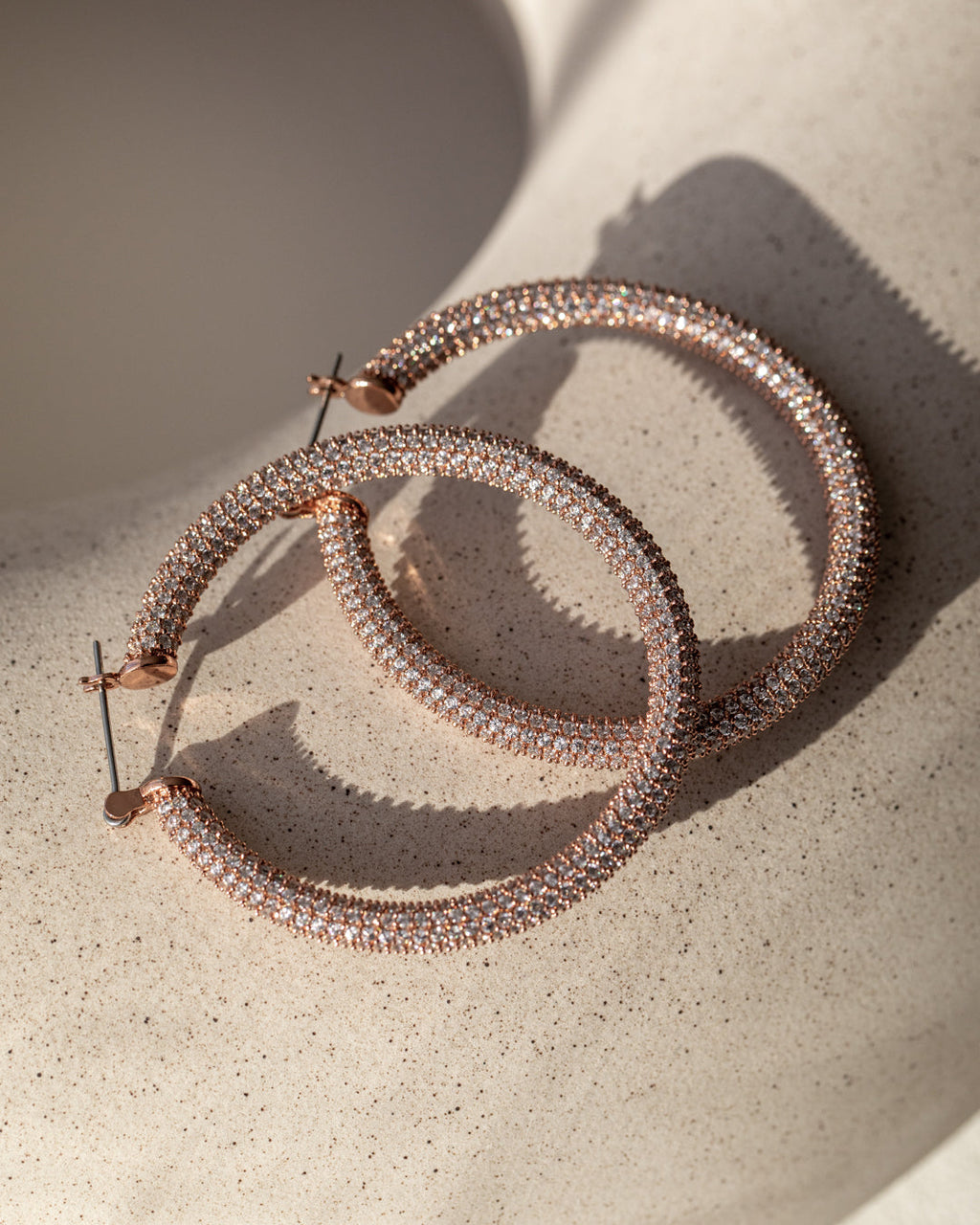 Pave Amalfi Hoops- Rose Gold — alternate view 2