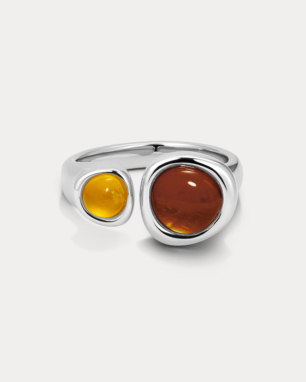 Honey Resin Stud Ring in Silver — alternate view