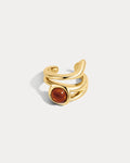 Amber Honey Resin Ear Cuff in Gold - Earrings
