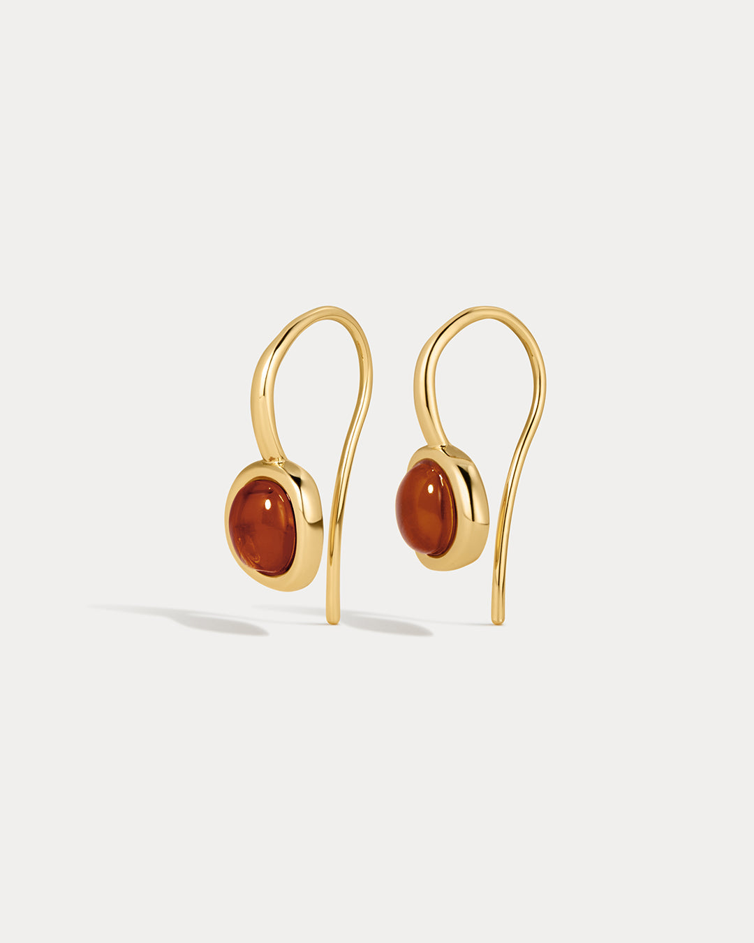 Amber Honey Hook Earrings in Gold