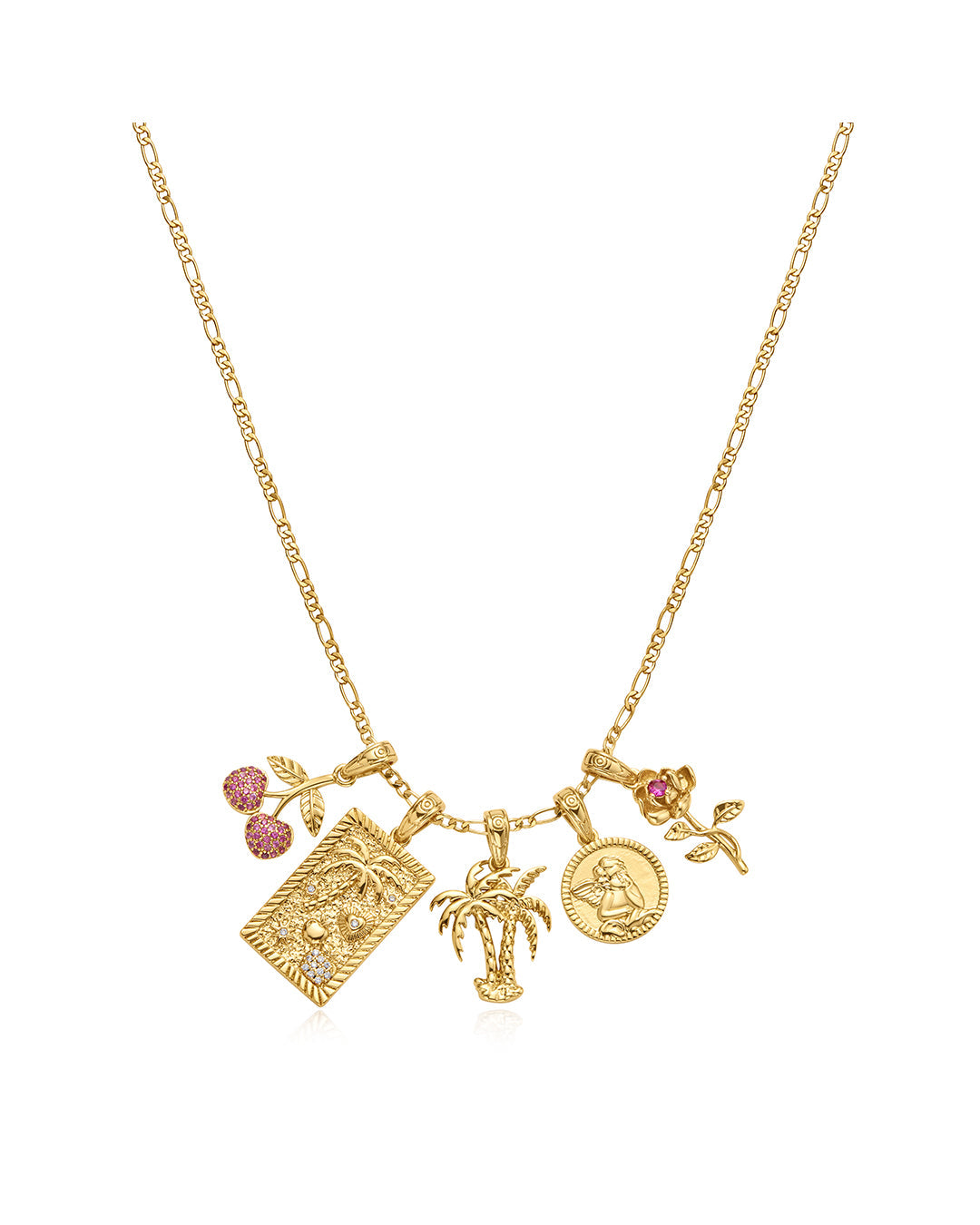 Tropicana Charm Necklace Set in Gold