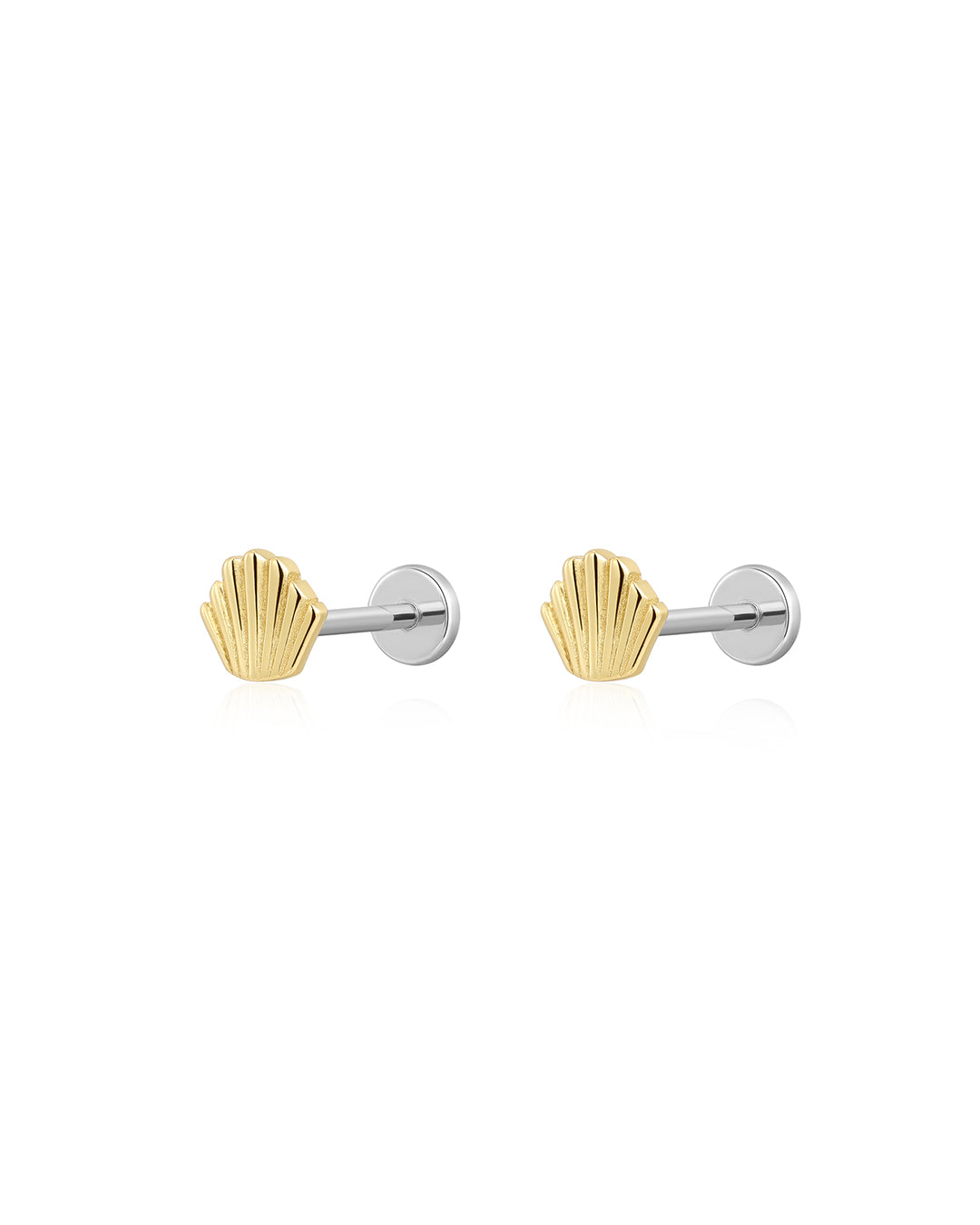 Art Deco Fan Studs in Gold - Earrings