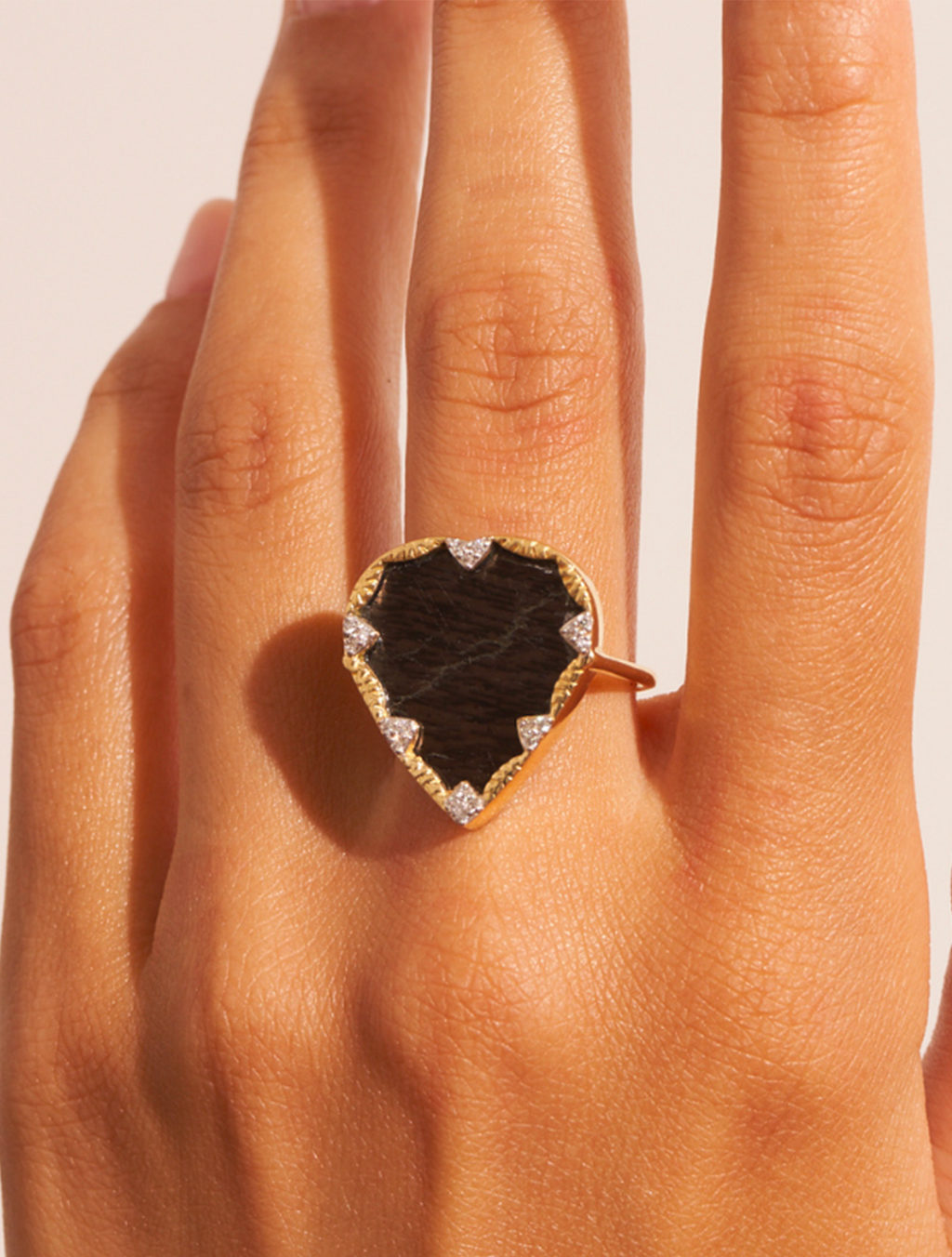 Lima Ring - Textured Onyx - alternate view
