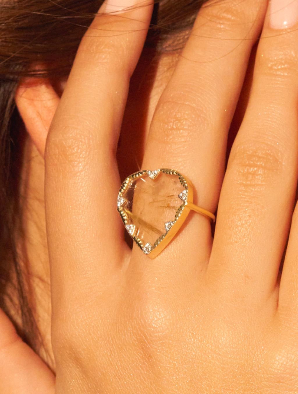Lima Ring - Quartz Rutilated quartz - alternate view