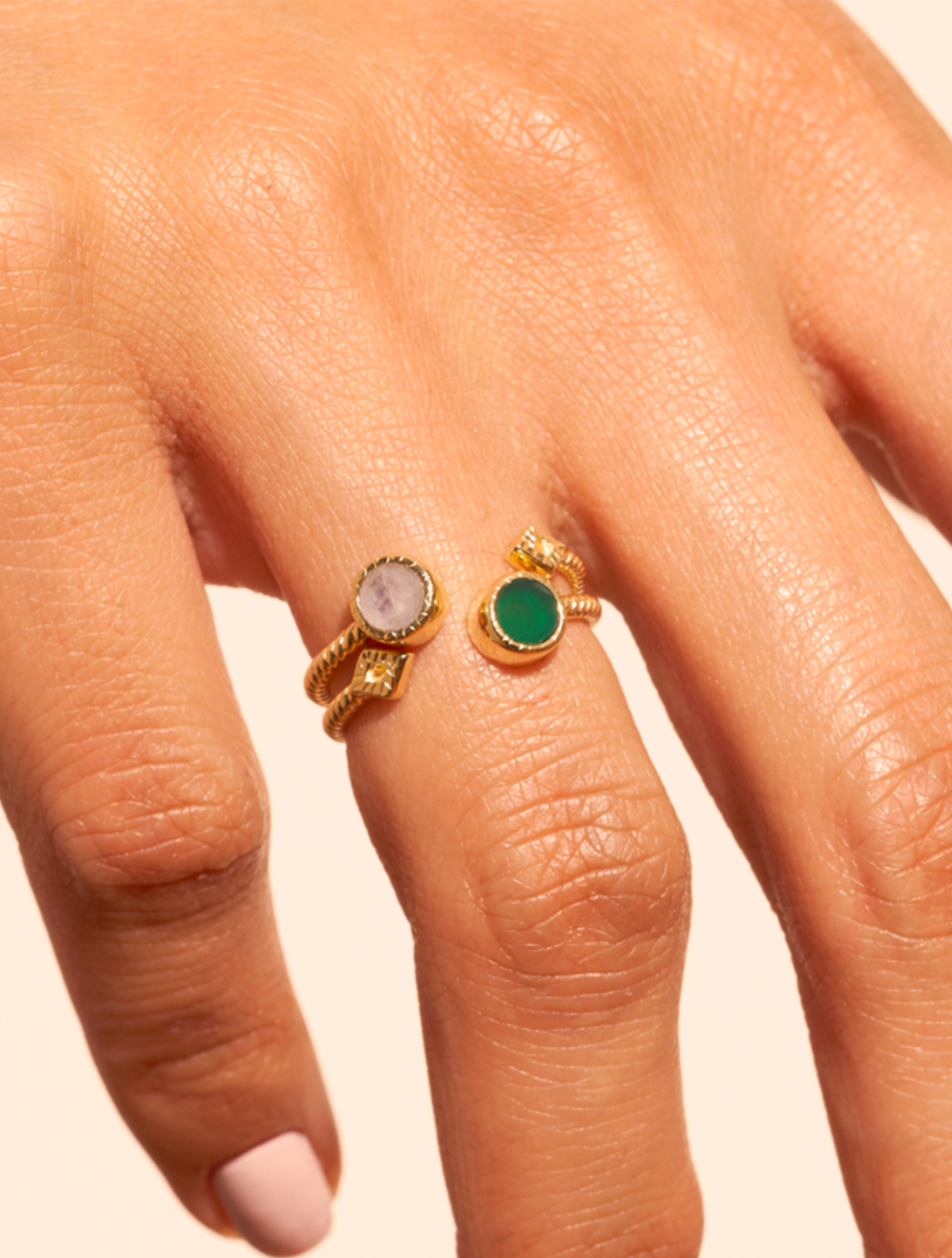 Livy Ring - Green Onyx - alternate view