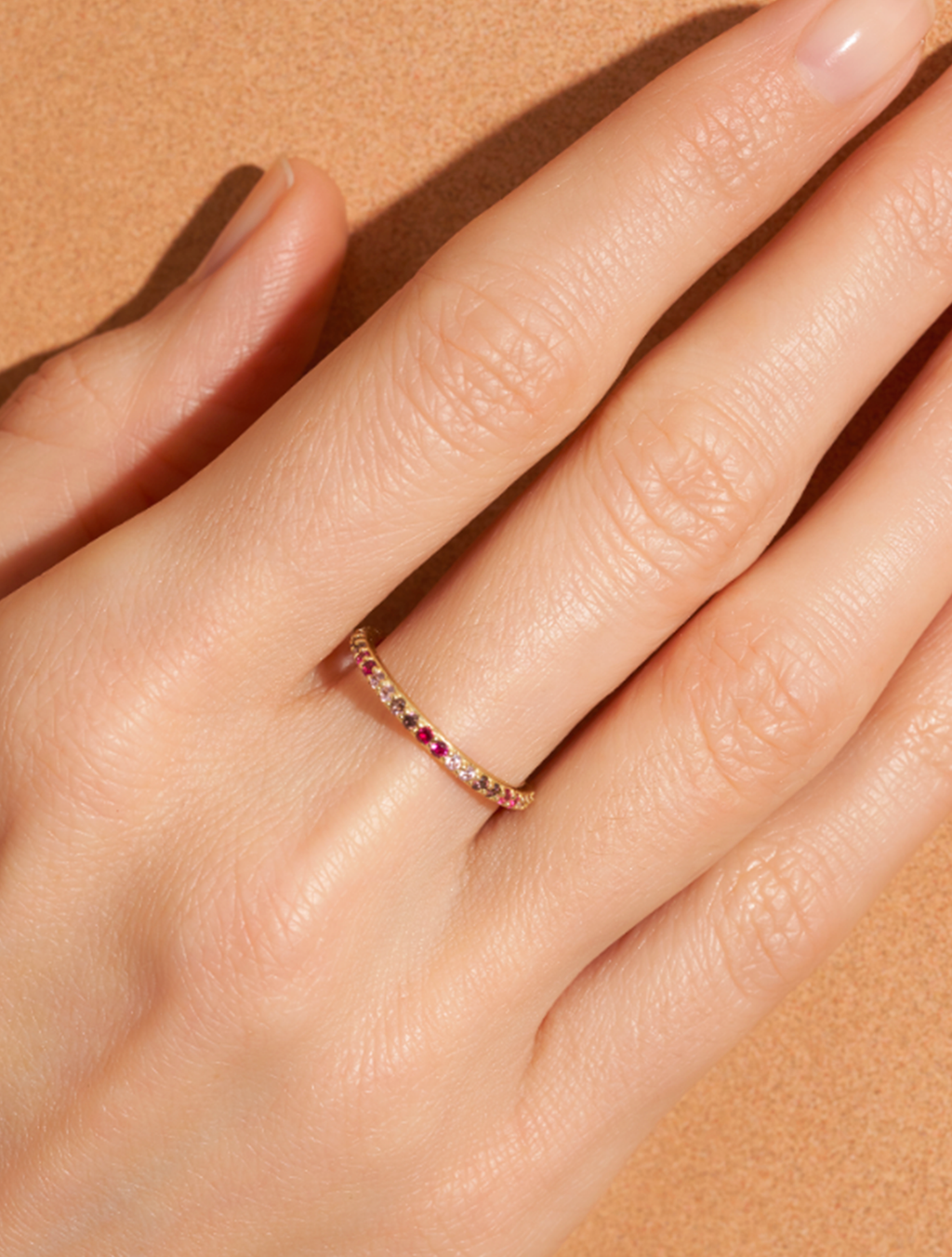 Rheya Ring - Pink Zircons - alternate view