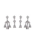 Bezel Charm Studs Set - Silver