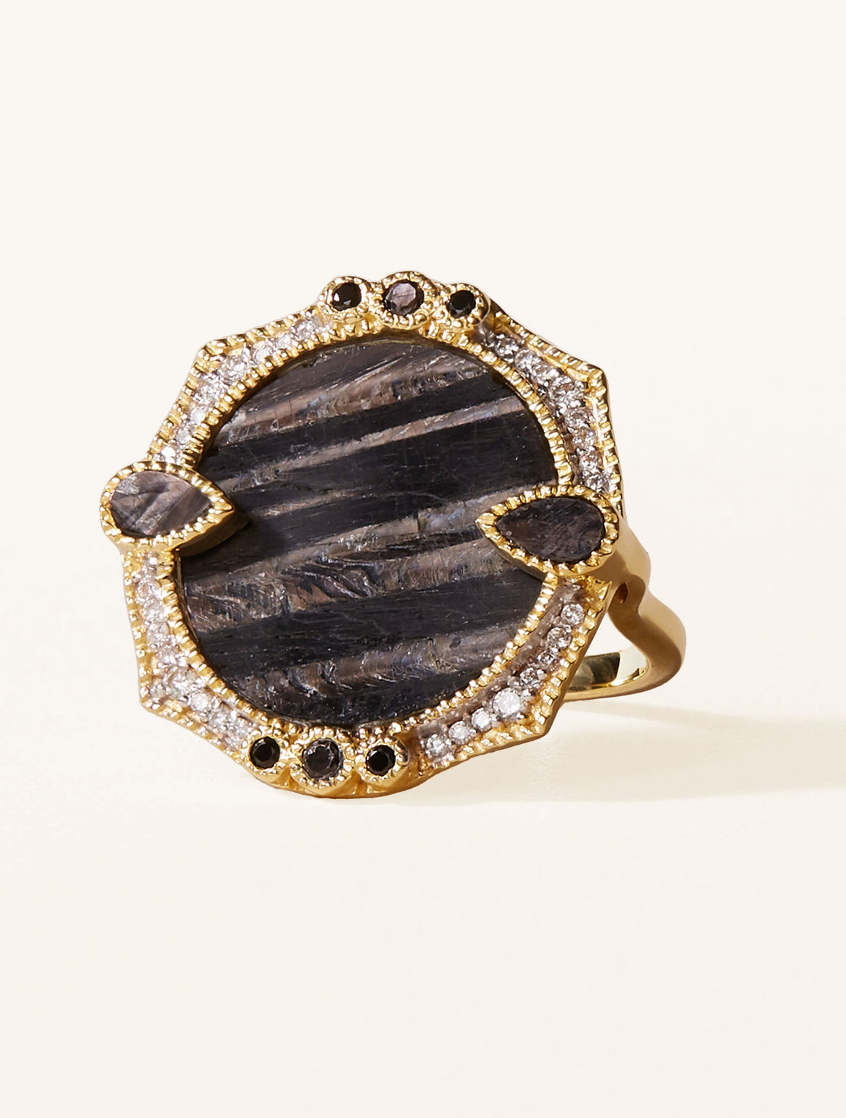 Janih Ring - Textured Onyx - front view