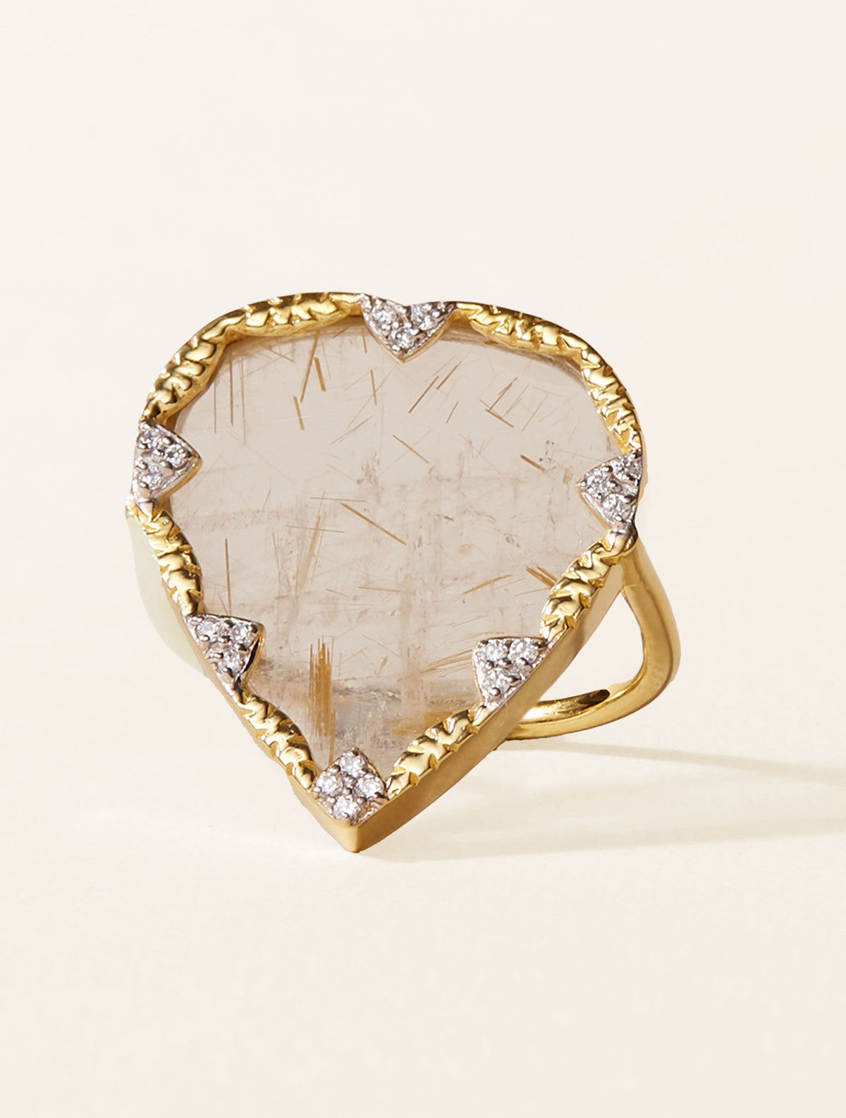 Lima Ring - Quartz Rutilated quartz - front view