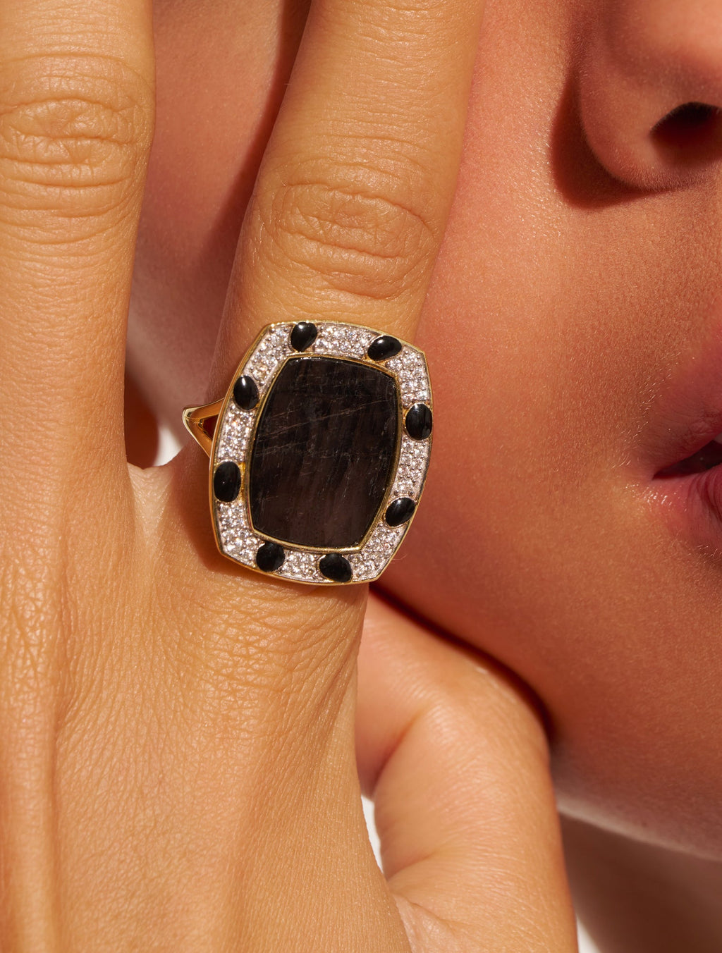 Ranee Ring - Textured Onyx - alternate view