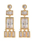 Baguette Shaker Statement Studs - Gold - Earrings
