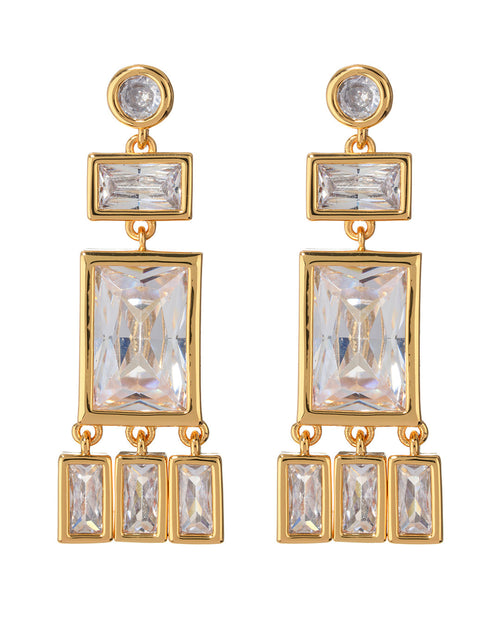 Baguette Shaker Statement Studs - Gold - Earrings