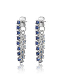 Ballier Chain Studs - Blue Sapphire - Silver