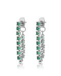 Ballier Chain Studs - Emerald Green - Silver