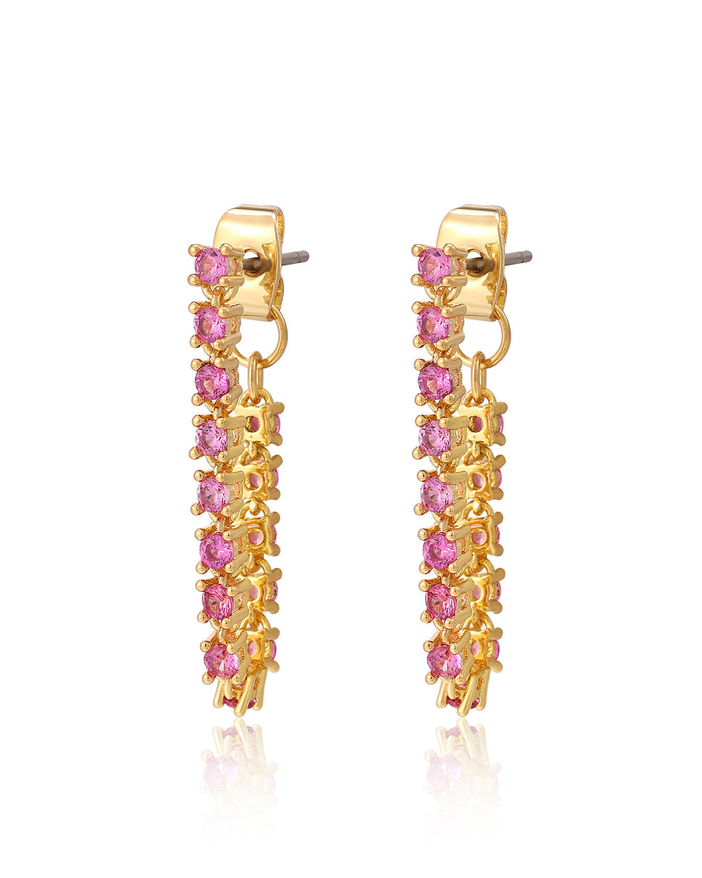 Ballier Chain Studs - Pink - Gold