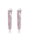 Ballier Chain Studs - Pink - Silver