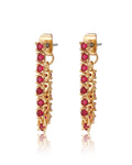 Ballier Chain Studs - Ruby Red - Gold